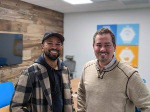 Pernell Cezar co-founder of Blk & Bold Coffee with with Justin Brady